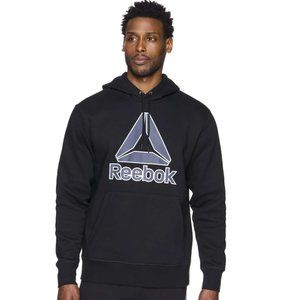 Reebok Men's Delta Logo Black XL Fleece Hoodie Sweatshirt NWT